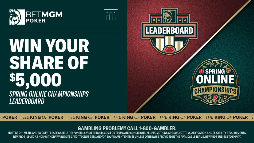 Banner for the BetMGM Poker Spring Online Championships event.