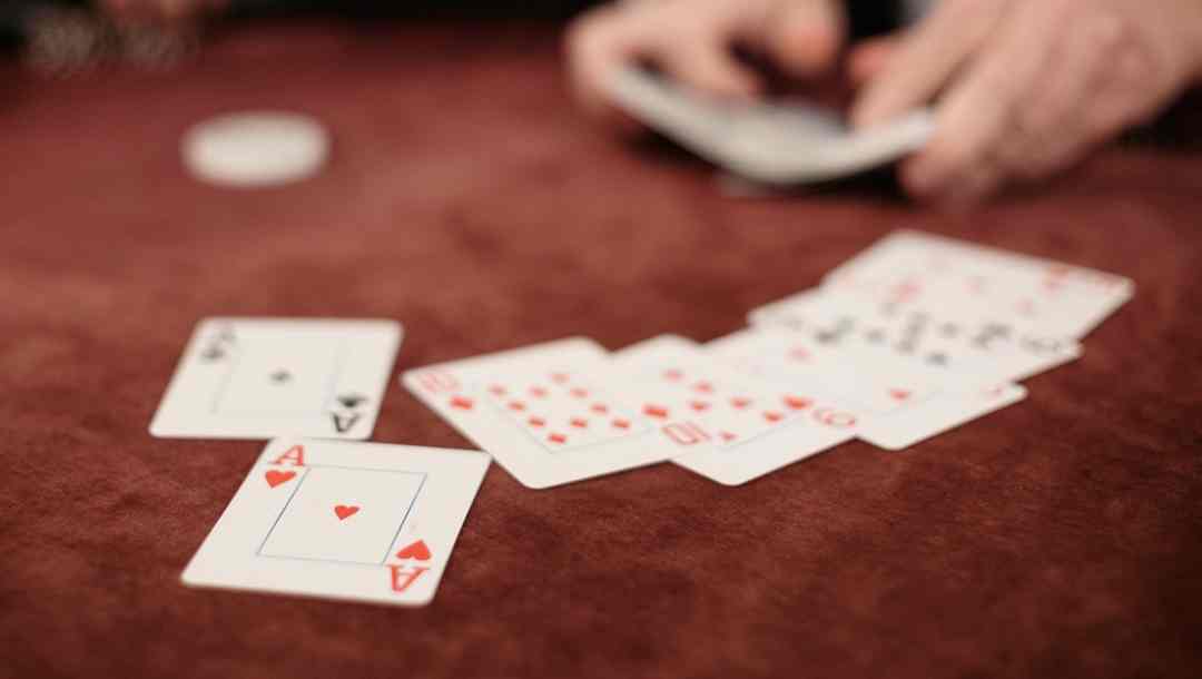 Cards lying face up on a poker table