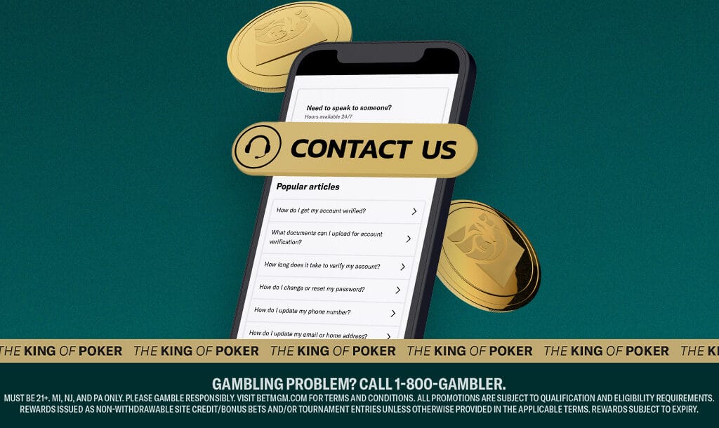 How do I contact BetMGM Poker? All about customer support