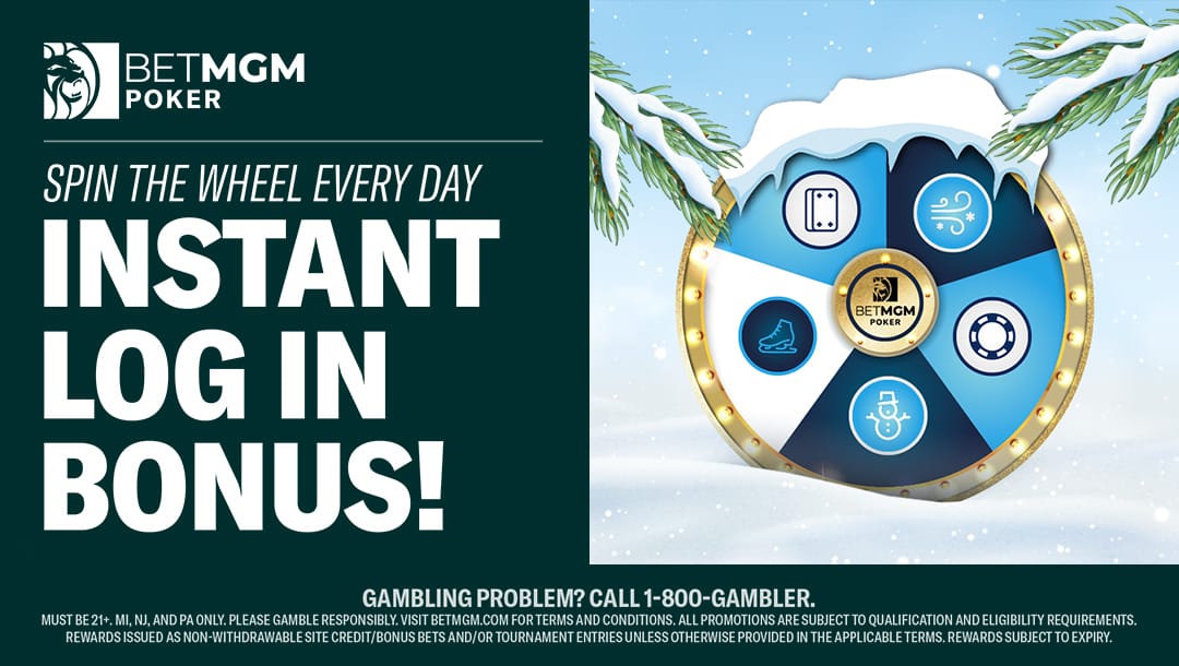 BetMGM Poker Instant Log In Spin the Wheel Promotion