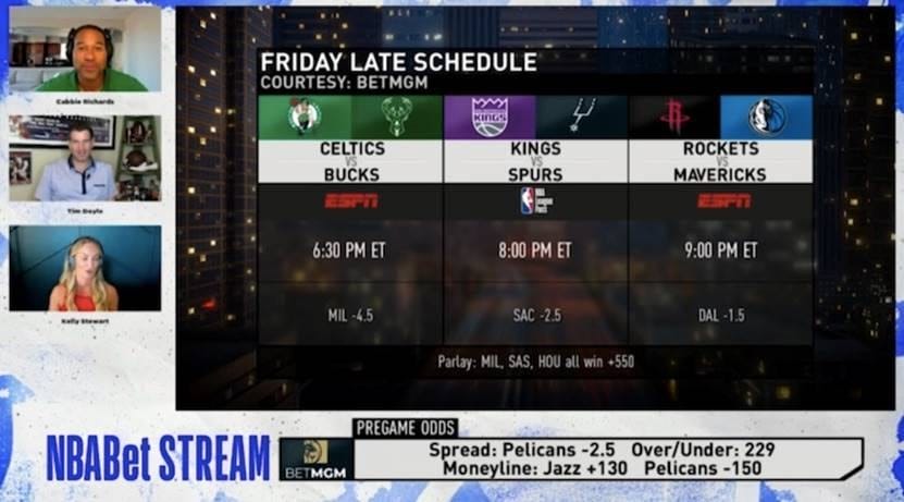 screenshot of new NBABet Stream video service